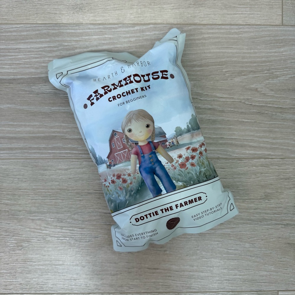NEW Hearth & Harbor Dottie The Farmer Farmhouse Crochet Kit